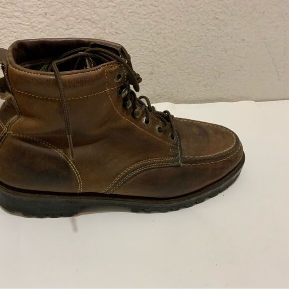 Eddie Bauer Mens Ankle Boots Brown LeatherLace Up 10.5 M